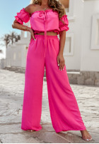 Compleu Bluză Cu croială spaniolă i Pantaloni wide leg Sublime Waves roz