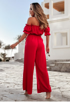 Compleu Bluză Cu croială spaniolă i Pantaloni wide leg Sublime Waves roșu