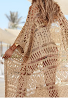 Długa ozdobnie pleciona narzutka plażowa boho Waves Of Wonder auriu