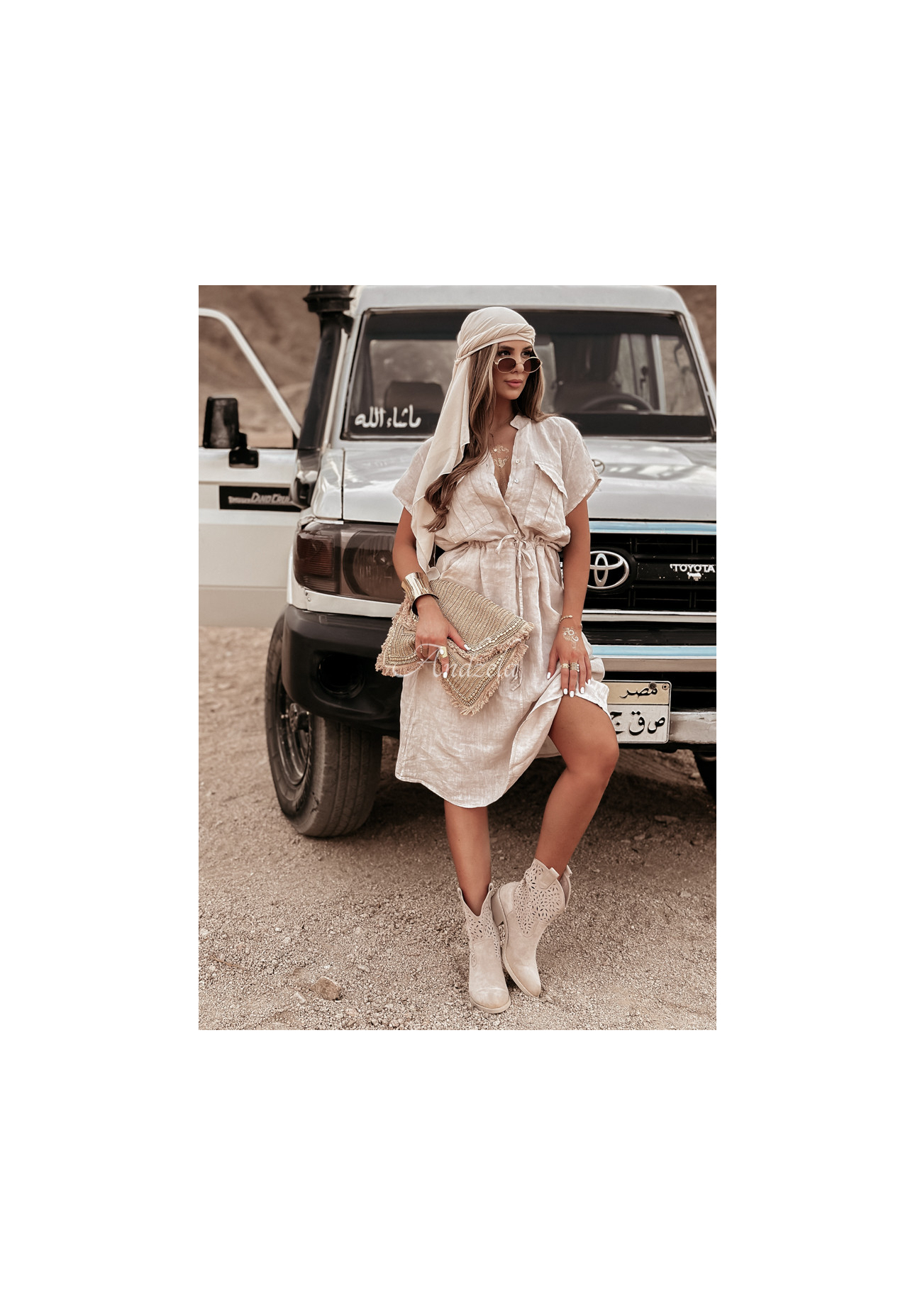 Rochie din in Take A Trip cu buzunare