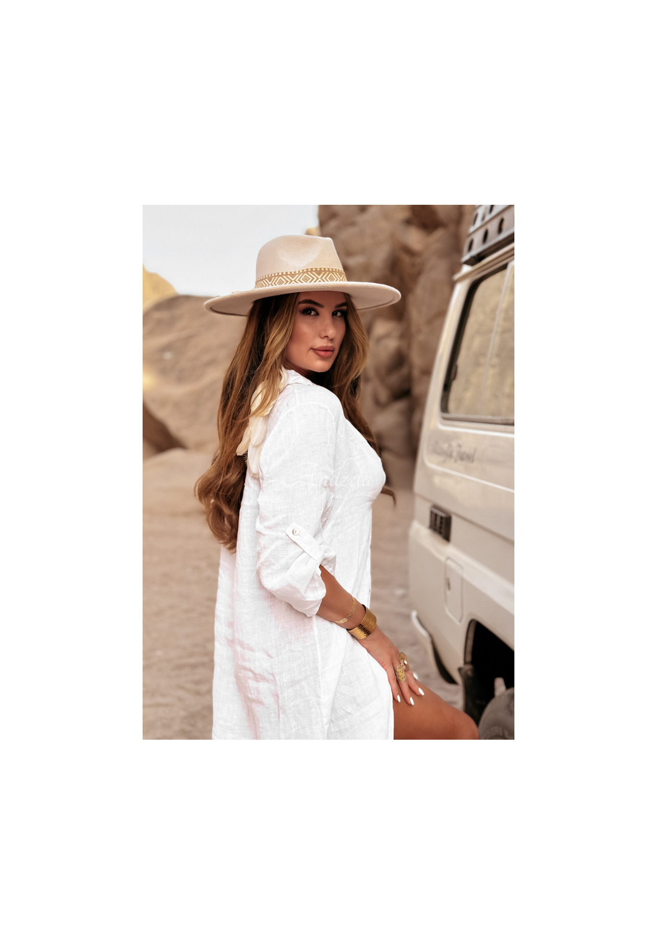 Rochie cămașă Palm Tree cu buzunar