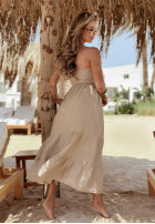 Rochie midi z falbankami Oasis Beach Bar bej