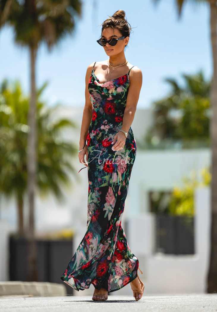 Rochie maxi cu bretele La Milla Savage Shimmer cu imprimeu floral