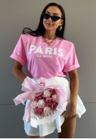 Tricou z nadrukiem La Milla Paris roz