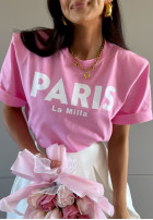 Tricou z nadrukiem La Milla Paris roz