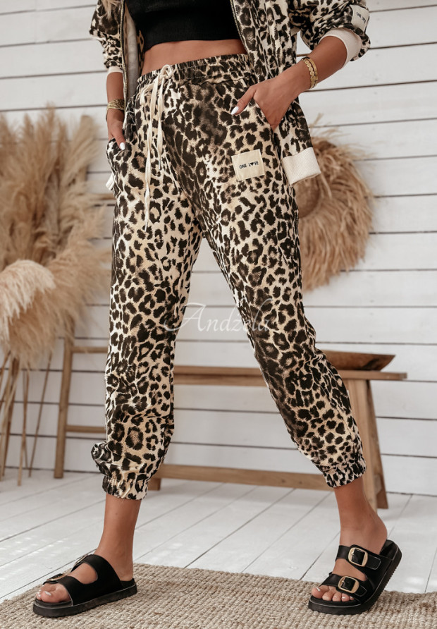 Set de trening Furry Design cu imprimeu leopard
