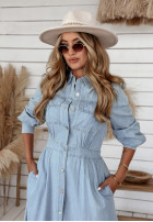 din denim Rochie maxi Start Your Day jasnoniebieska