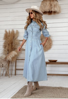 din denim Rochie maxi Start Your Day jasnoniebieska