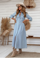 din denim Rochie maxi Start Your Day jasnoniebieska