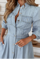 din denim Rochie maxi Start Your Day jasnoniebieska