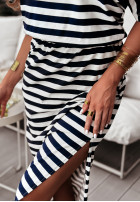 Rochie maxi w paski Effortlessly Cool biało-negru