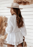 Muślinowa Rochie z falbankami Voyage Vibes albă