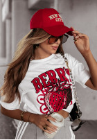 Tricou z nadrukiem Berry Alb