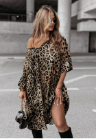 Rochie oversize Cute But Dangerous cu model tip panteră