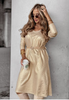 Rochie z paskiem Golden Twilight auriu