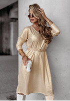 Rochie z paskiem Golden Twilight auriu