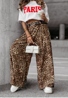 Pantaloni wide leg Want To Attract cu model tip panteră