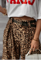 Pantaloni wide leg Want To Attract cu model tip panteră