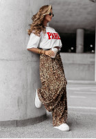 Pantaloni wide leg Want To Attract cu model tip panteră