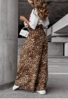 Pantaloni wide leg Want To Attract cu model tip panteră