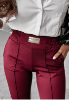 din material textil Pantaloni Pretty On Point burgundowe