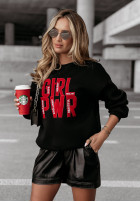 Hanorac z napisem Girl Power negru