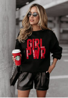 Hanorac z napisem Girl Power negru