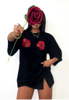 Tricou z nadrukiem La Milla Roselle negru