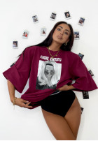 Tricou oversize La Milla Girl Boss burgundowy