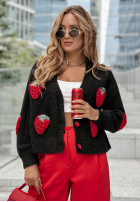 Krótki Cardigan z truskawkami Strawberry negru