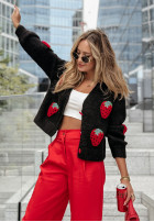 Krótki Cardigan z truskawkami Strawberry negru