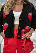 Krótki Cardigan z truskawkami Strawberry negru