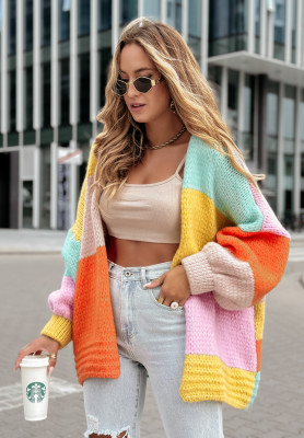 Cardigan scurt oversize Color Burst