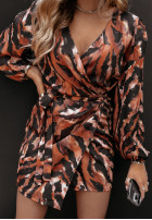 Kopertowa Rochie Beyond Yourself w zwierzęcy print