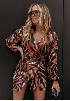 Kopertowa Rochie Beyond Yourself w zwierzęcy print