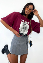 Tricou oversize La Milla Girl Boss burgundowy