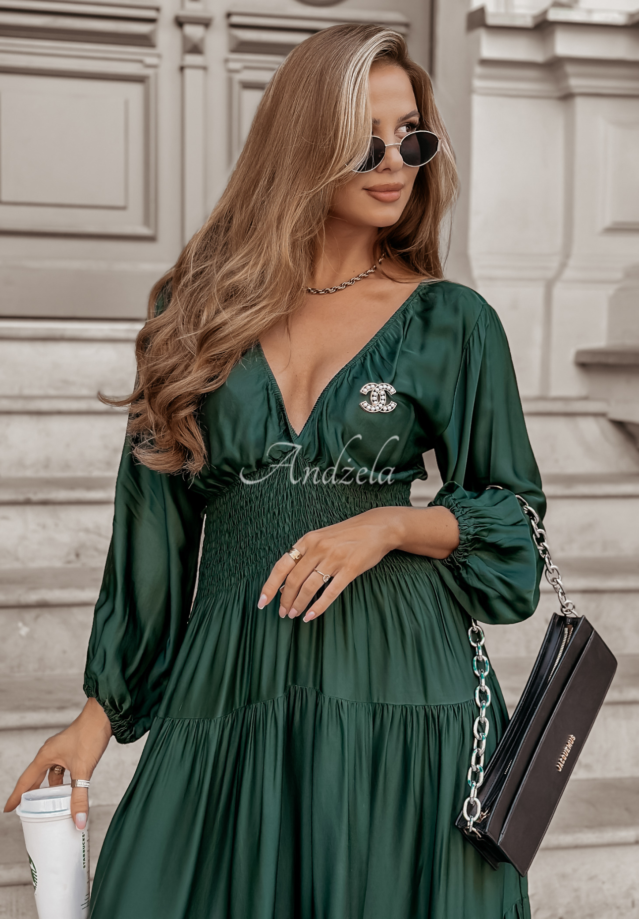 Rochie maxi din satin Flowing Fairy