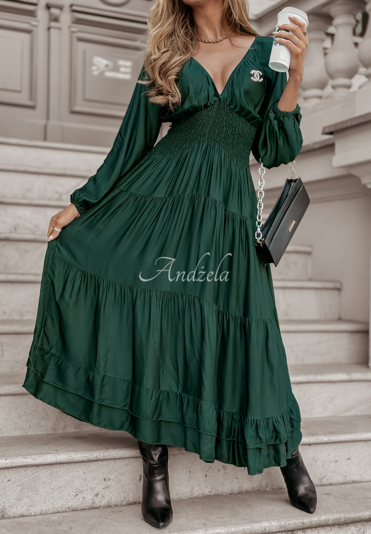 Rochie maxi din satin Flowing Fairy