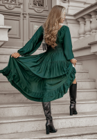 Satynowa Rochie maxi Flowing Fairy verde sticlă