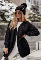 Ozdobnie pleciony Cardigan Reflection Of Me negru