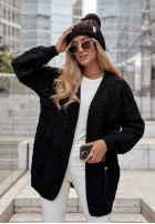 Ozdobnie pleciony Cardigan Reflection Of Me negru