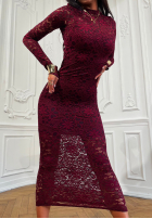 Koronkowa Rochie maxi La Milla By My Choice burgundowa