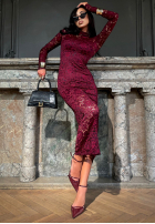 Koronkowa Rochie maxi La Milla By My Choice burgundowa