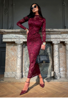 Koronkowa Rochie maxi La Milla By My Choice burgundowa