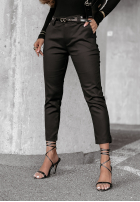 Pantaloni z paskiem Choose Joy negre