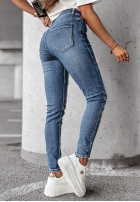 Pantaloni din denim z naszywkami Women With Vision ciemnoniebieskie