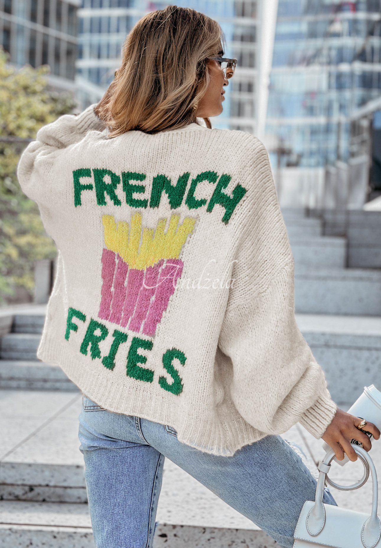 Cardigan cu inscripție French Fries