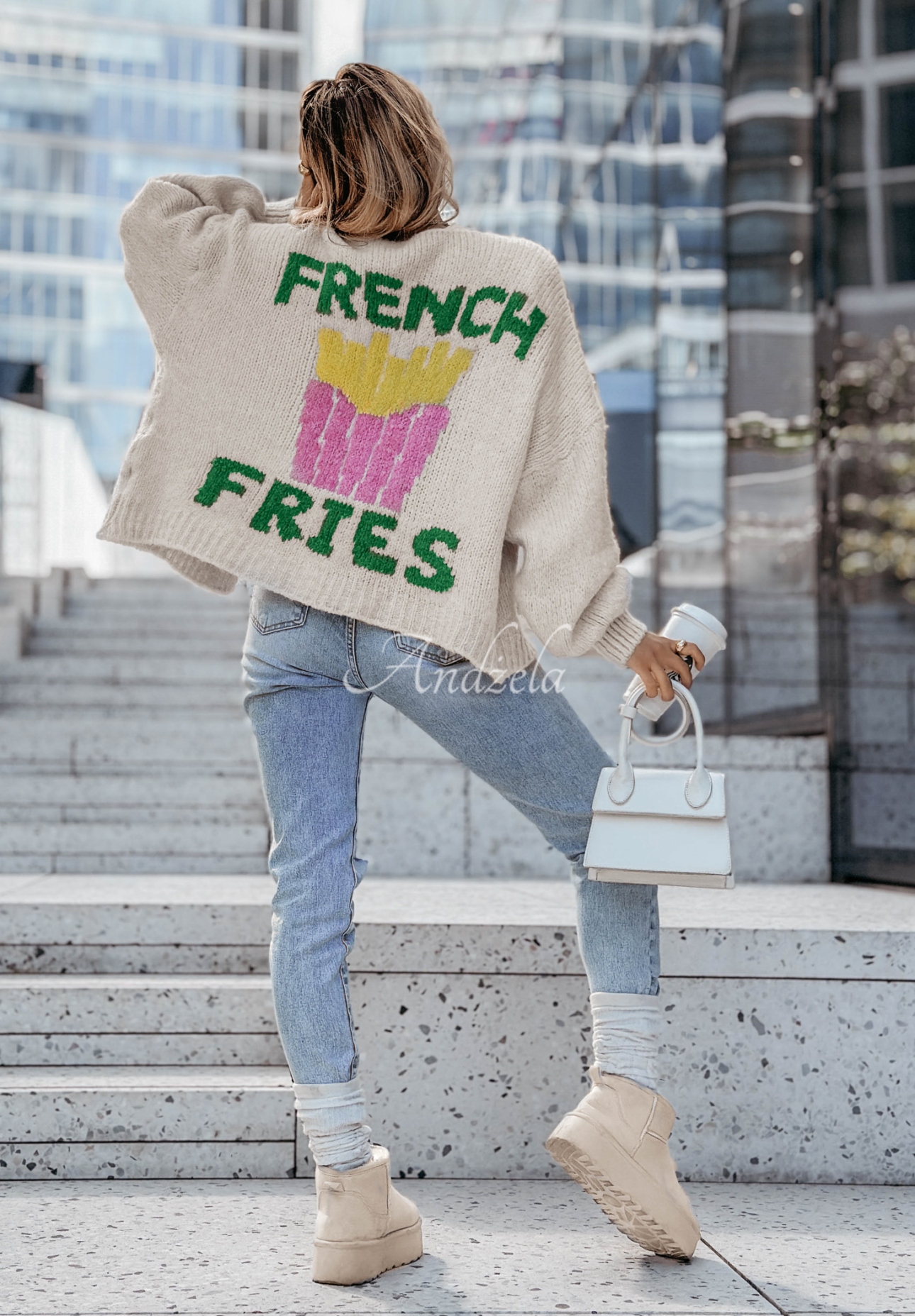 Cardigan cu inscripție French Fries