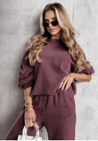 Hanorac oversize Everyday Style burgundowa