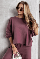 Hanorac oversize Everyday Style burgundowa